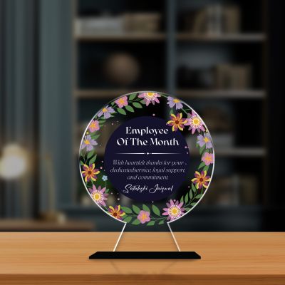 Personalized Employee of the Month Award Custom Acrylic Trophy for Staff Appreciation & Corporate Recognition Thankyou Gift For Employee